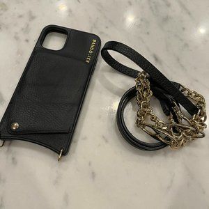 BANDOLIER - Iphone 11 - Lexi Chain Pebble Leather Crossbody Strap + Case